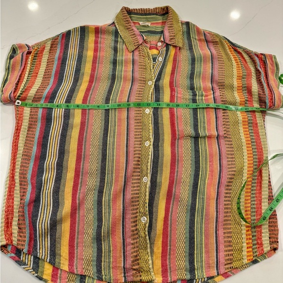 VICI Collection Camille Striped Woven Button Down Top Multicolor - Picture 11 of 14